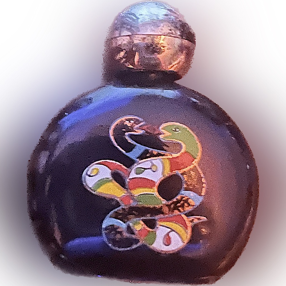 Niki de Saint Phalle Blue Glass Painted Perfume Bottle